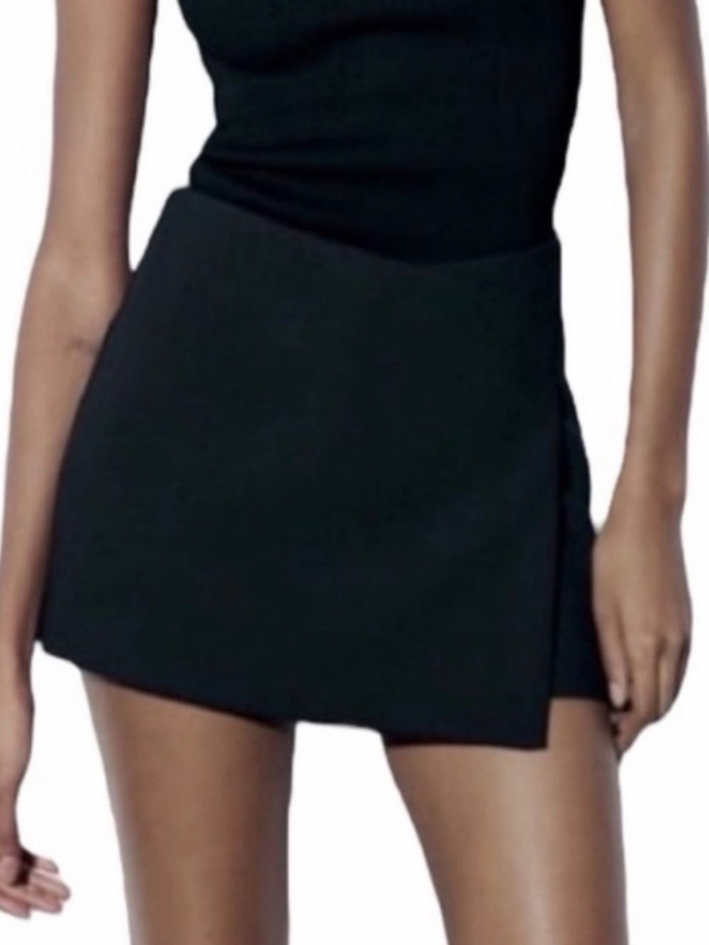 Zara Black Mini Skort size small NWT